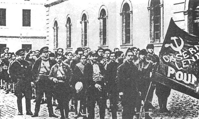 Trabajadores del POUM en Barcelona 1937
