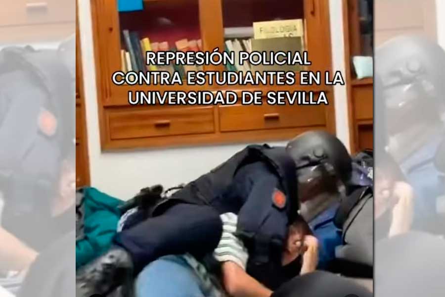 La policía desaloja brutalmente la acampada pro Palestina de la Universidad de Sevilla. ¡RECTOR Y GOBIERNO RESPONSABLES!