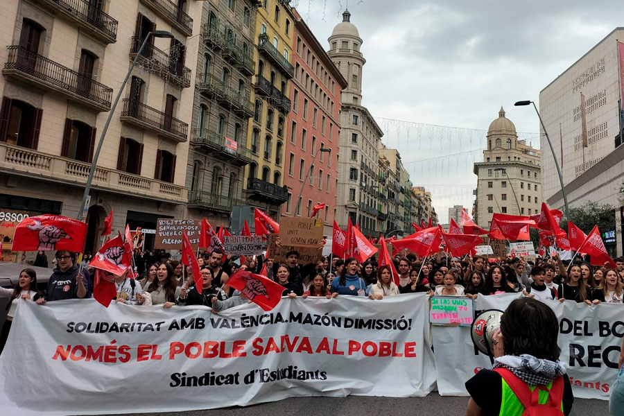 12N. El movimiento estudiantil sale a la huelga en solidaridad con la juventud y el pueblo de Valencia 