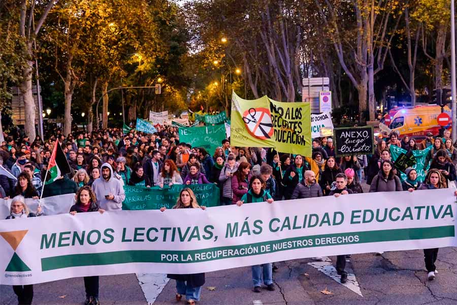 21N en Madrid. La séptima huelga docente ha sido otro completo éxito