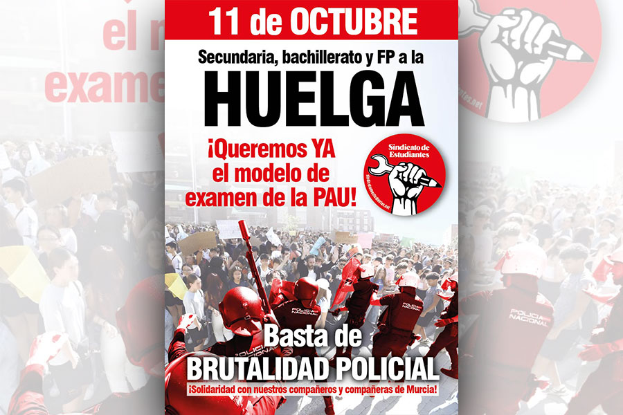 El 11 de octubre: secundaria, bachillerato y FP ¡a la huelga!