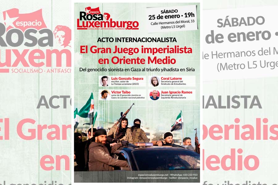 Sábado 25 de enero 19.00h. Acto internacionalista en el Espacio Rosa Luxemburgo