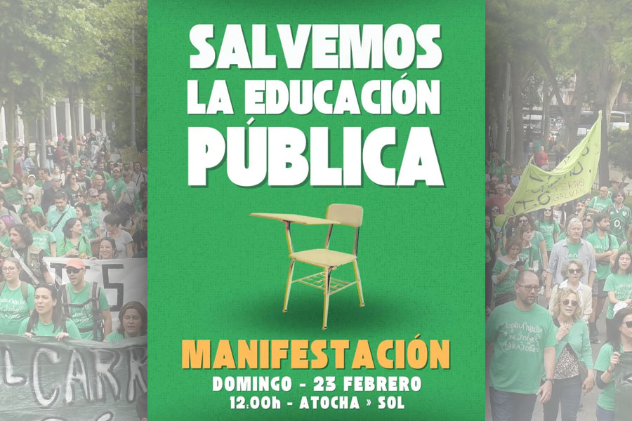 Manifestación 23F Madrid: Salvemos la educación pública de las garras de Ayuso