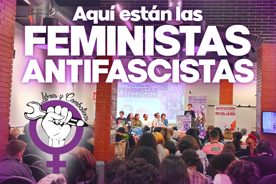 Más de 200 feministas antifascistas llenamos el Espacio Rosa Luxemburgo en Madrid. ¡A por el 8M!