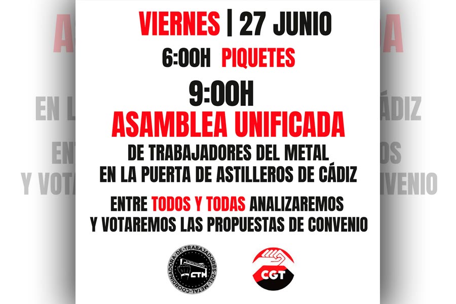No al acuerdo de la vergüenza 2.0 ¡Ni un paso atrás en la lucha del metal!