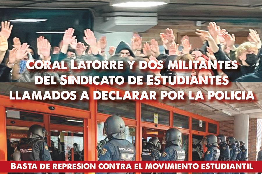 Coral Latorre y dos militantes del Sindicato de Estudiantes llamados a declarar por la policía. ¡Basta de represión contra el movimiento estudiantil!