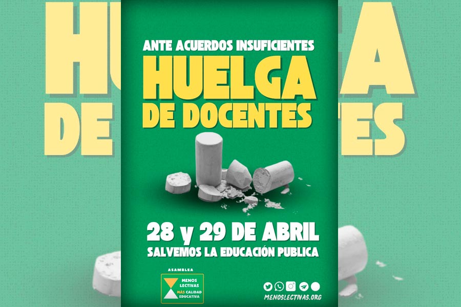 Contra el acuerdo de la mesa sectorial. Huelga educativa el 28 y 29 de abril