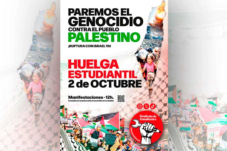 2 de octubre huelga estudiantil. ¡Paremos el genocidio contra el pueblo palestino!