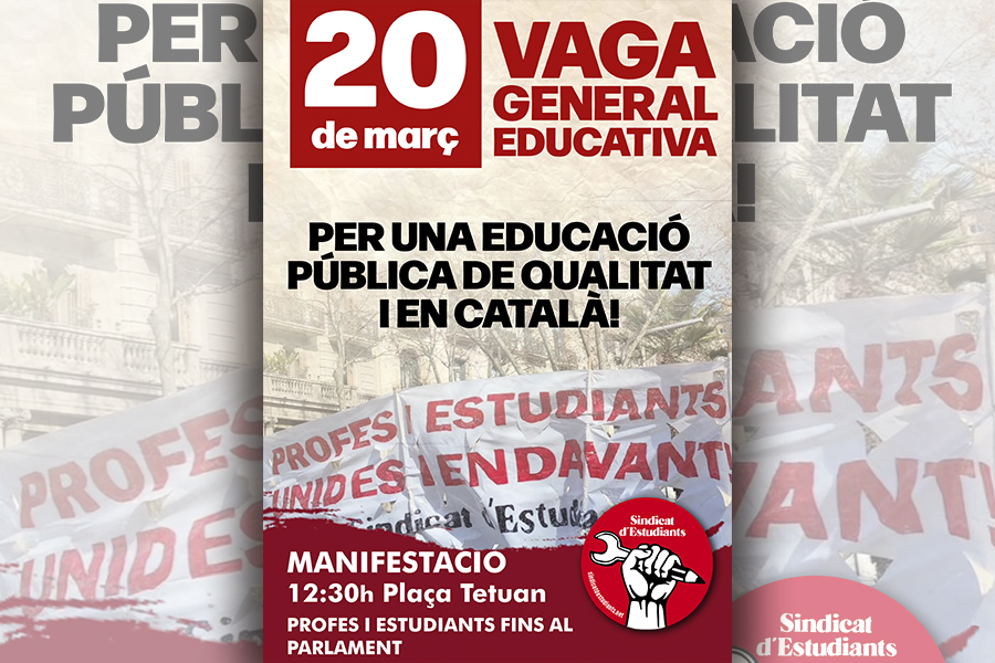 20M Huelga educativa en Catalunya. ¡Volvemos a las calles por una educación pública de calidad!