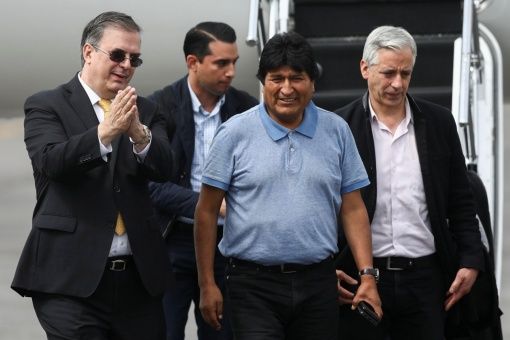 Morales y García Linera llegando a Mexico