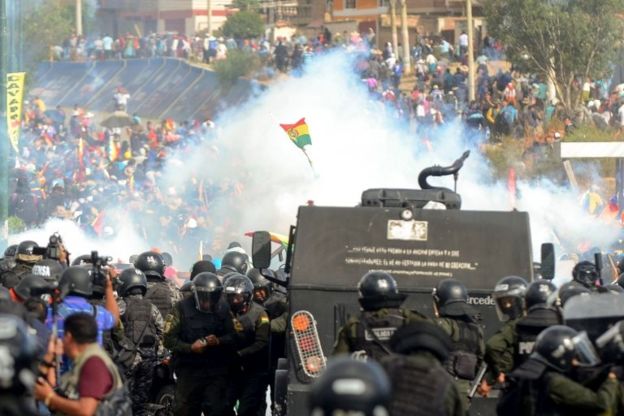 Represión en Bolivia