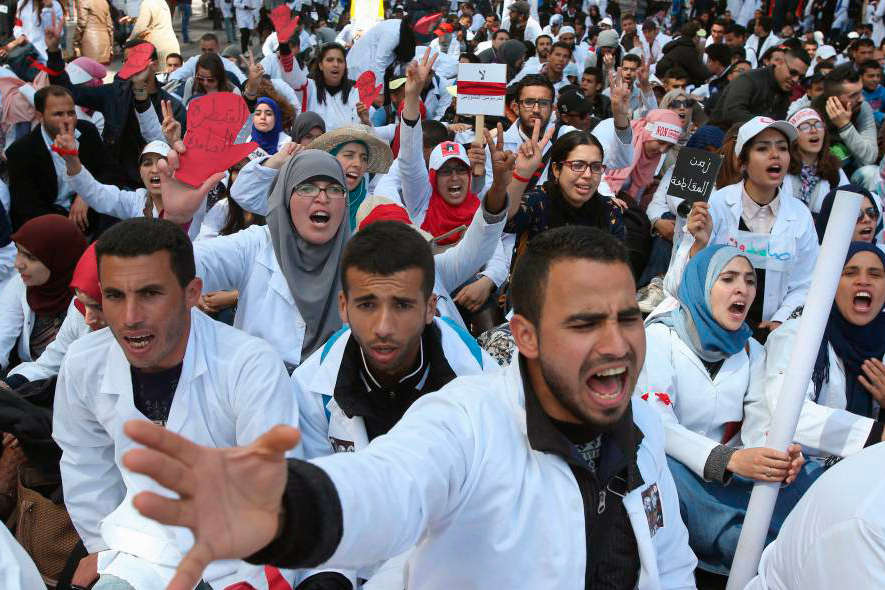 Huelga profesores Marruecos